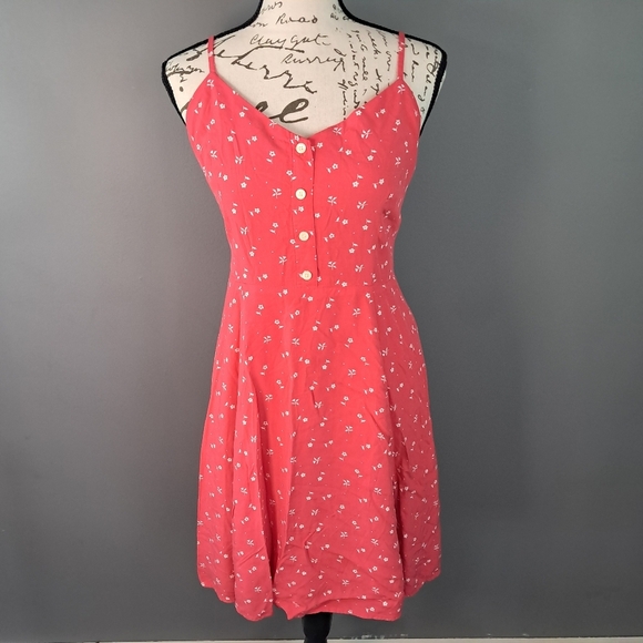 Women’s GAP Summer Sundress Lined  Coral White Floral Size 4 - Picture 1 of 10